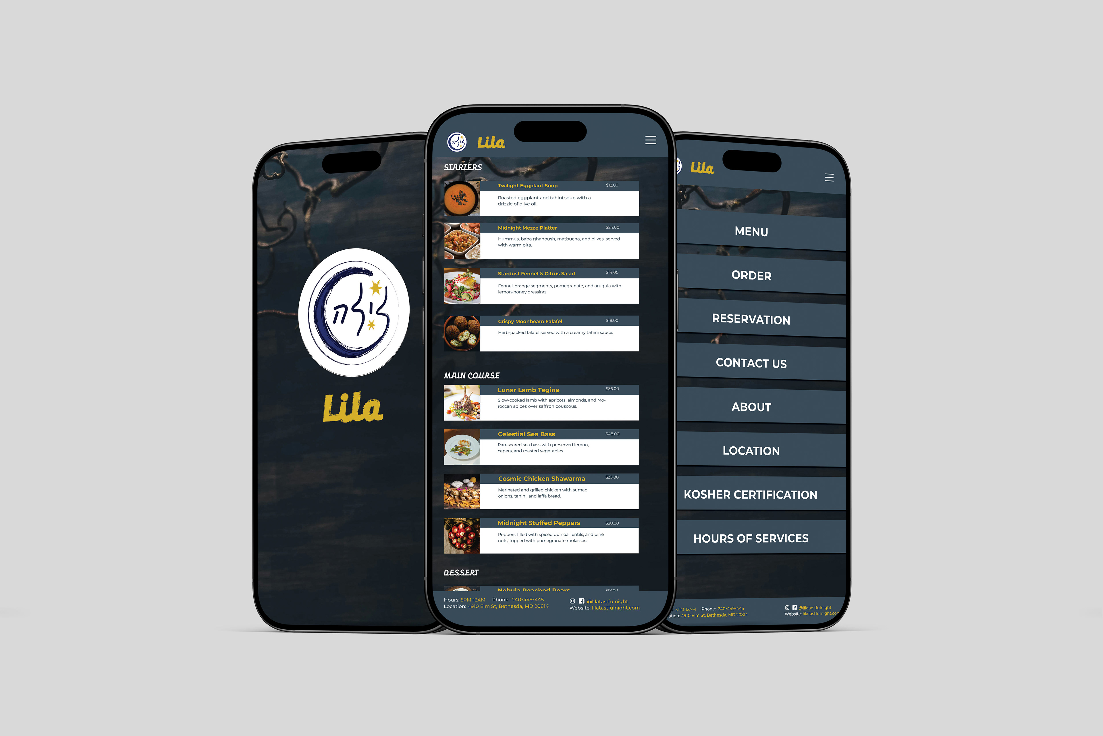 Lila Restaurant brand design 3
